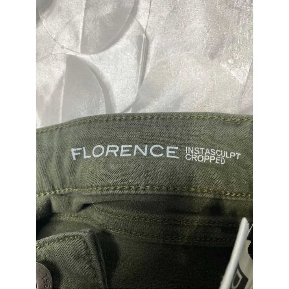 DL1961 Florence Intasculpt Skinny Zip Ankle Mid-Rise‎ Jeans Green 24